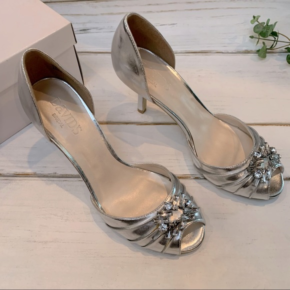 New in Box David Bridal Open Toe Pump/ Size 7 1/2 - Picture 2 of 6